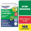 Equate Nicotine Polacrilex Lozenge 4 mg, Mint Flavor, Stop Smoking Aid, 108 Count, Compare to Nicorette® Lozenge Active Ingredient