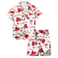 thumbnail image 4 of Valentine P𝙖𝙟𝙖𝙢𝙖s Toddler Girls Button Down P𝙟s Cute Printed Short Sleeve & Short Pants Outfit Comfortable Home Outfit Set 2 Piece Satin P𝙖𝙟𝙖𝙢𝙖 Outfits, 4 of 4