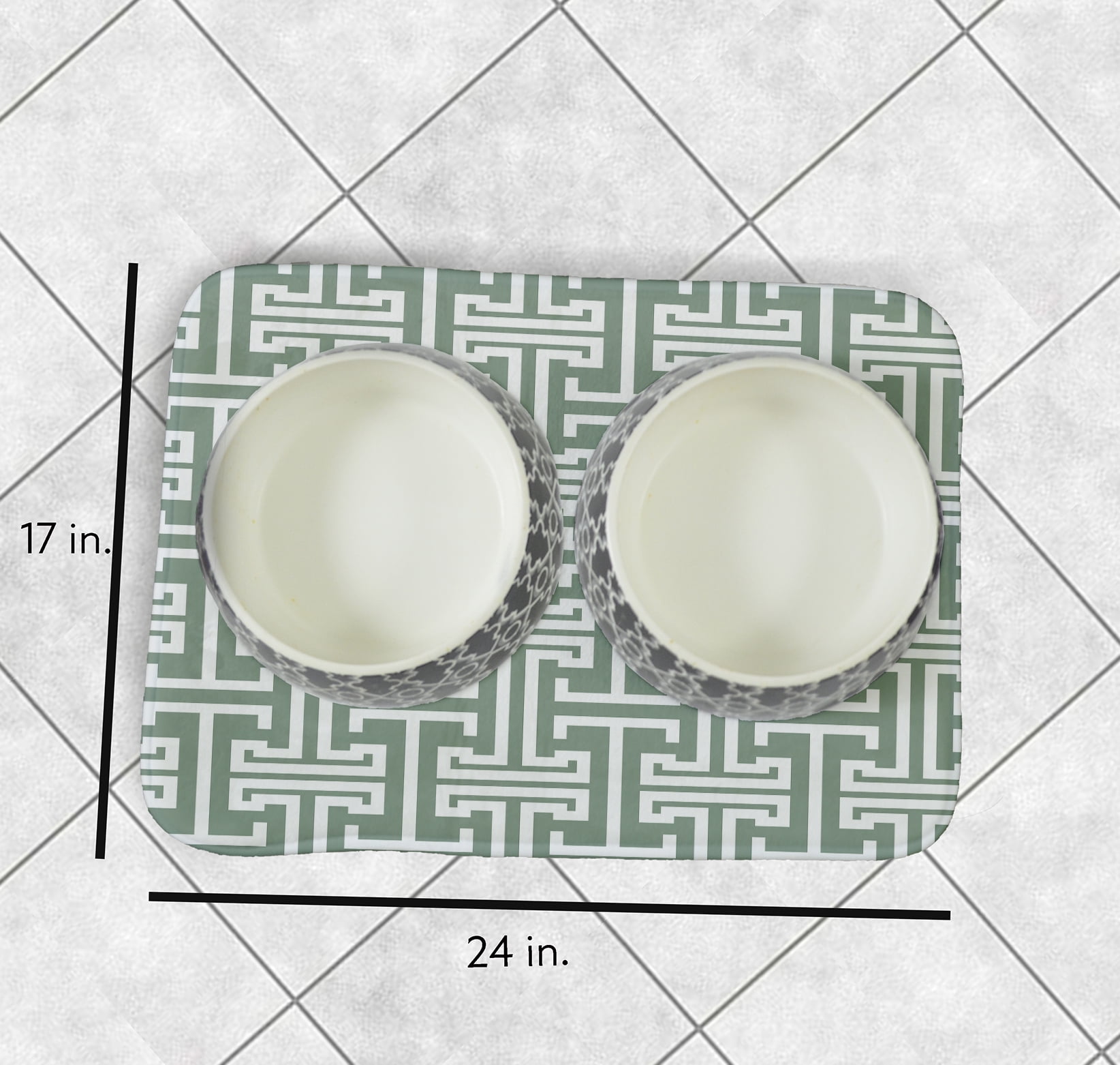 Simply Daisy Geometric Pet Feeding Mat for Dogs and Cats