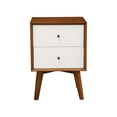 thumbnail image 1 of Alpine Furniture Flynn Table de Nuit Moderne Mi-Siècle à 2 Tiroirs, Gland et Blanc, 1 of 6