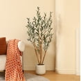 thumbnail image 5 of DR.Planzen Artificial Plants, 5ft Fake Olive Tree with Oval White Planter, Artificial Olive Plants with Realistic Leaves and Natural Trunk, Fake Plants for Home Decor, 5 of 5