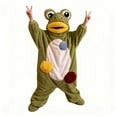 thumbnail image 4 of LEKWK Adult Onesie Pajamas Funny Frog Costume Animal Onesie Fleece Hooded Jumpsuit Sleepwear Cute Halloween Pajamas Cosplay Party Fancy Dress, 4 of 6