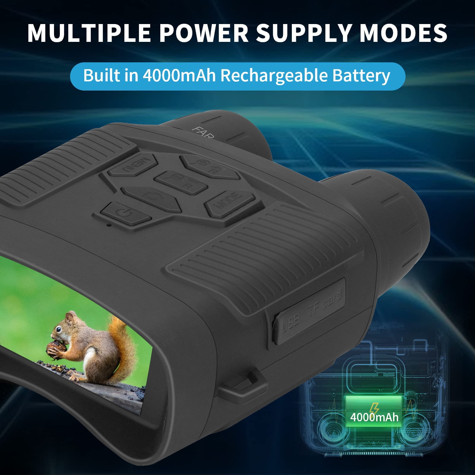 SuntekCam Night Vision Goggles Night Vision Binoculars with 32GB SD Card 36MP/4K 5x Zoom Suitable for Hunting at Night and Taking Pictures and Videos in Dark Environments