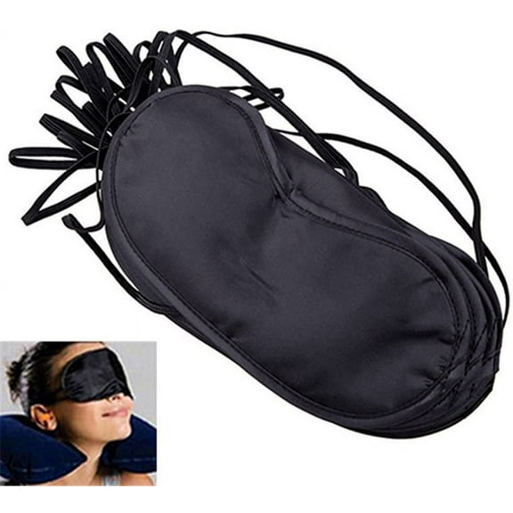Limei 10Pcs Comfortable Sleep Eye Mask Shade Cover Blindfold Night Sleeping Travel Aid (Black)
