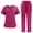 red, variant on [Shirt   Pants] Women's Anti-wrinkle Breathable Scrubs Medical Nursing Uniform Sets,XXL,green