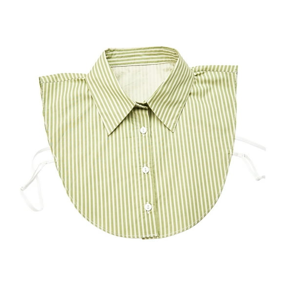 HUKOEMPN Detachable Collar Red Christmas Striped 2026 Half High Shirt Fake Collar Shirt Green