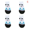 Worallymy 4 Pairs Pet Socks Cotton Non-skid Animals Paw Protector Floor Sock for Indoor Traction Control, Blue White, S