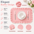 thumbnail image 2 of Lethargic Set of 4 Gingham Placemats with Ruffle Edge, 12 x 18 in Cotton Table Mats, Checkered Dining Table Linens for Kitchen and Dining Room., 2 of 7