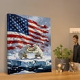 thumbnail image 3 of American Flag Canvas Wall Art, 4th of July Patriotic Canvas Print, Vintage Landscape Paintings for Modern Home Living Room Bedroom Office Decor, 3 of 7