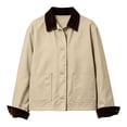 thumbnail image 4 of Vintage Jacket Women Fall Cozy Corduroy Long Sleeve Jackets Lapel Collar with Pockets Winter Warm Barn Jacket Bottom Down Casual Trendy Daily Outerwear, 4 of 9
