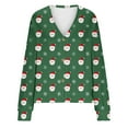 thumbnail image 5 of Wowcloth Women's Plush Cardigan - Christmas Print Button-Front Cozy Casual Long Sleeve Top for Holiday & Daily Wear, 5 of 5