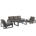 thumbnail image 4 of 4 pcs Lounge Sectional Sofa Table Set, Gray, Aluminum, Outdoor Patio Balcony Cafe Bistro Garden Hospitality Restaurant, Modern Contemporary, HB37976, 4 of 10