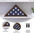 thumbnail image 4 of Emma + Oliver Rustic Mahogany Wood Military Flag Shadow Box for 9.5' x 5' American Veteran Burial Flag - Wall Mount or Freestanding, 4 of 11