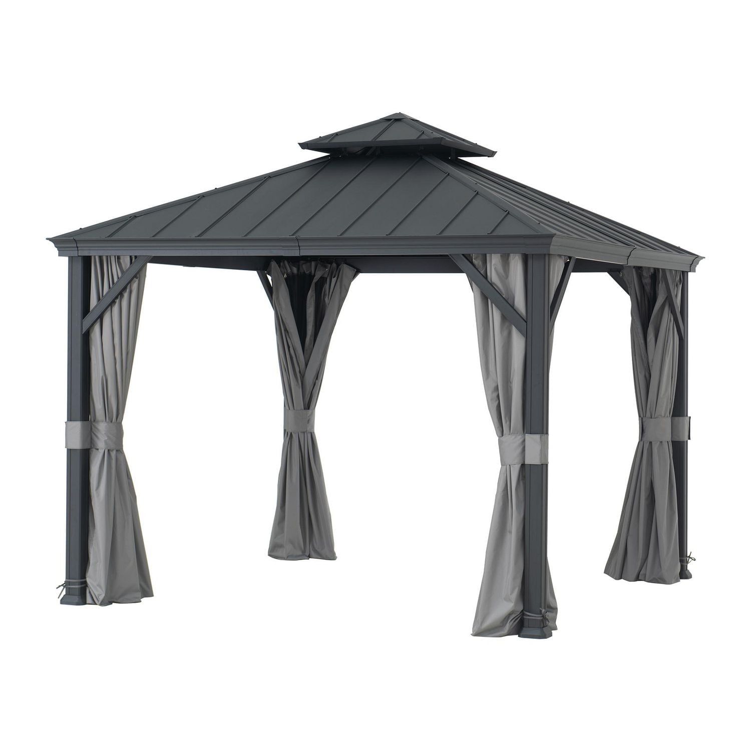 Sunjoy 10 ft. x 10 ft. Outdoor Gazebo with 2-tier Hardtop Roof