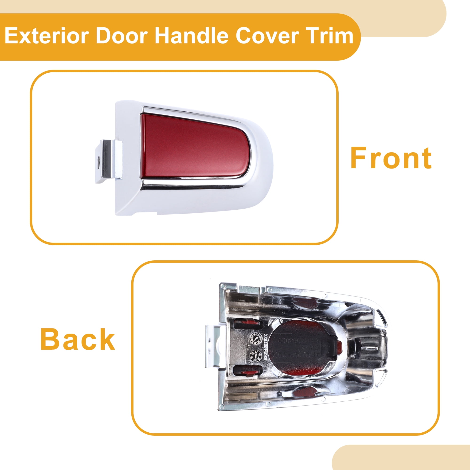 Unique Bargains Car Door Handle Cover Red for Chevrolet Malibu 2016-2018