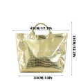 thumbnail image 3 of Fashion PVC Tote Bag for Women Large Plastic Tote Bag for Work Letter Print Hobo bag Kraft Paper Work Handbags Purses Textures-Gold, 3 of 7