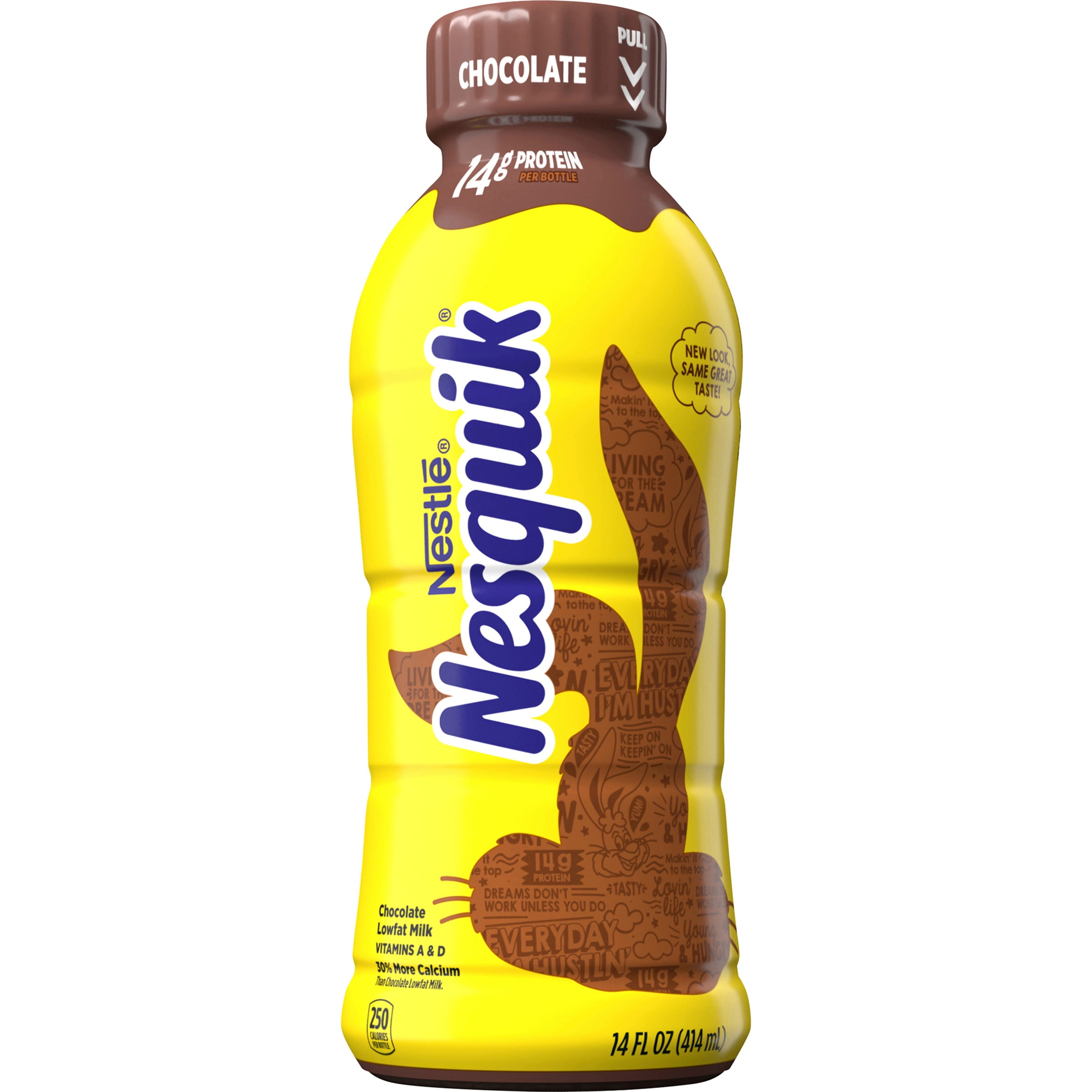 NESQUIK Chocolate Lowfat Milk Protein Drink 14 Fl. Oz. Bottle of