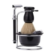 LNKOO Shaving Set with 5 in1 Badger Shaving Brush,Shaving Brush Set with Luxury Badger Brush Stand and Brush holder for Soap Bowl and Manual Razor,Compatible,Manual,Razor,Blades,Shaving Bowl,