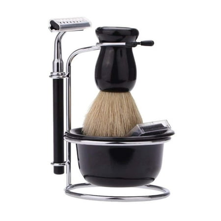 EIMELI Shaving Set with 5 in1 Badger Shaving Brush,Shaving Brush Set with Luxury Badger Brush Stand and Brush holder for Soap Bowl and Manual Razor,Compatible,Manual,Razor,Blades,Shaving Bowl