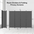 thumbnail image 3 of Room Divider 88" W Portable Room Dividers and Folding Privacy Screens, 4 Panel Room Divider w/ 3 Wider Feet Portable Wall as Dressing Screen Wall Divider for Home Bedroom Children's Room，Grey, 3 of 18