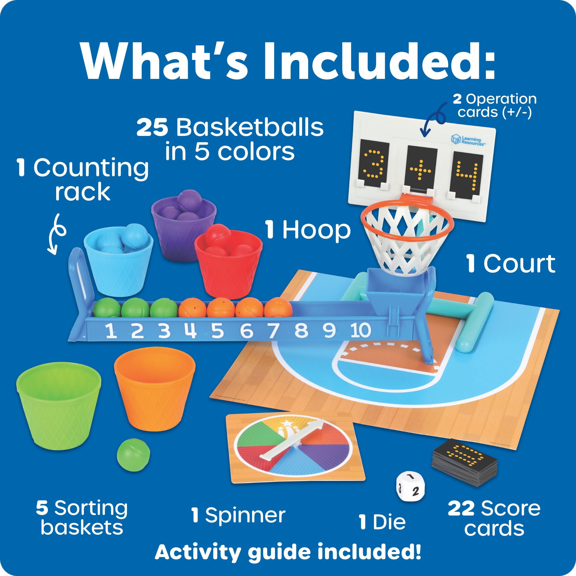 Learning Resources Slam Dunk Sums – Math Games, Classroom Board Game, Ages 4+