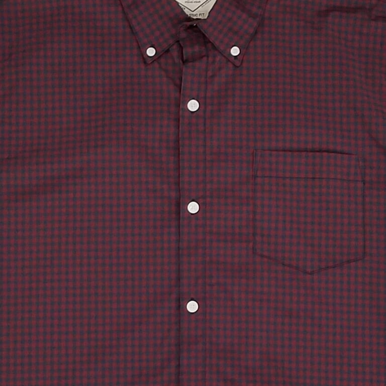 St. John's Bay Mens Big & Tall Burg Gingham Long Sleeve Button