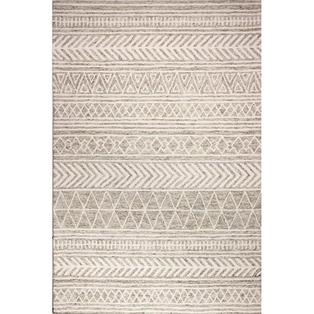 Tapis de Zone 8 Pi. 6 Po. x 11 Pi. 6 Po. Collection Valencia Transitionnel 100 pour Cent Laine Tufté Main, Beige