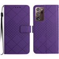 thumbnail image 2 of For Samsung Galaxy Note 20 Ultra Wallet Case with [RFID Blocking] [Wrist Strap] [Support Kickstand] Leather Lattice Embossed Flip Magnetic Clasp Cover Credit Card Holder Case, Purple, 2 of 9