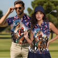 thumbnail image 2 of Aplkyhs Matching Golf Shirts for Couple USA Horse Racing Lightweight Golf Tank Top for Women for Casual Wear Soft and Comfortable Moisture Wicking for Yoga or Daily Wear, 2 of 6