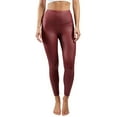 thumbnail image 2 of Womens High Waist High Shine Faux Leather Disco Ankle Leggings, 2 of 4