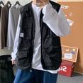 thumbnail image 3 of Chaleco de primavera y otoño para hombre, ropa de trabajo con múltiples bolsillos, chaqueta sin mangas, chaleco de uso exterior, 3 of 5