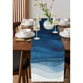thumbnail image 2 of Navy Blue Ombre Table Runner Modern Moire Gradient Watercolor Tablerunners 13 x 120 Inch, Table Decorations Tabletop Scarf for Summer Gathering Holiday Farmhouse Kitchen Dining Decor, 2 of 6