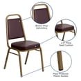 thumbnail image 3 of Bowery Hill Vinyl/Metal Trapezoid Back Banquet Stacking Chair in Brown, 3 of 9