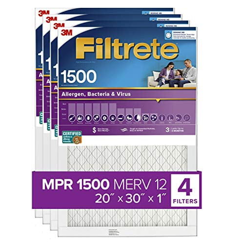 Filtrete 20x30x1, AC Furnace Air Filter, MPR 1500, Healthy Living Ultra ...