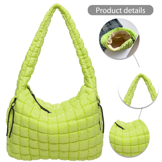 Bolso Hombro para Mujer Puffer Puffy Gran Capacidad Viajes Al Aire Libre