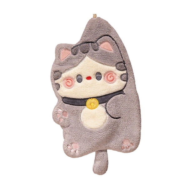 EZLIFE Toallas de mano con dibujos de gatos, lindas toallas de baño para colgar, suaves y absorbentes ↖ J0S1