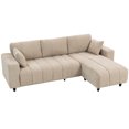 thumbnail image 1 of HOMCOM Sectional Sofa, 3 Seater L-Shaped Couch with Integrated Seat, Beige, 1 of 10