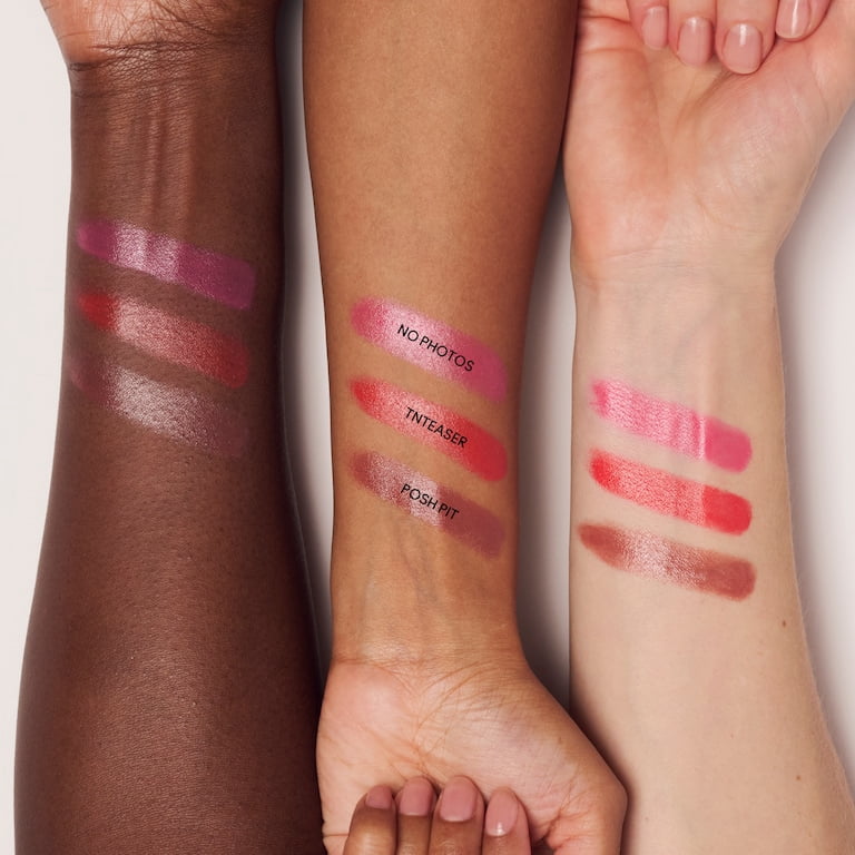 MAC Cosmetics Mini Lustreglass Lipstick Trio Set - Red Pink - Posh Pit & No Photos & Tnteaser 0.05oz Each
