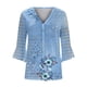 thumbnail image 4 of Cárdigan para mujer, estampado floral, manga abullonada, holgado, blusa, tops, manga 3/4, volantes, botones delanteros abiertos, cárdigan para mujer, 4 of 5