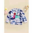thumbnail image 2 of Toddler Girls Long Sleeve Crewneck Tie-Dye Letter Patterned Pullover Sweatshirt, 2 of 9