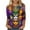 1-Multicolor, variant on Cavosen Mardi Gras Tops for Women 3/4 Sleeve Holiday Carnival Crewneck Tops Mask Graphic Print Shirts Festival Trendy Blouse Casual Athletic Tees Party Shrove Tuesday Themed T-Shirts L