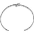 thumbnail image 2 of Sterling Silver Rhodium-Plated Polished Knot Cuff Bangle Made In Thailand qb1193, 2 of 5