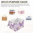 thumbnail image 6 of Yayeee Collapsible Cube Storage Bin with Lid Fabric Closet Decorative Basket with Handles, Pastel Purple Marble Pattern, 6 of 7