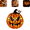 C-1PC#049, variant on Vintage Halloween Pumpkin Lamp Decor, Classic Jack-o-Lantern Stained Glass Pumpkin Lamp, Soft Warm LED Ornament Light for Indoor Mantel Autumn Home Decor M B-1PC