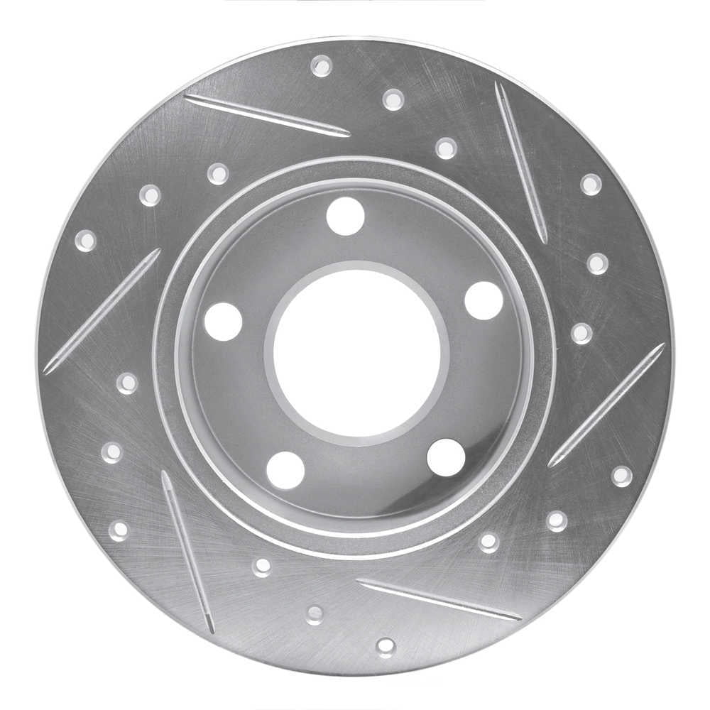 Dynamic Friction Company 631-74011L DFC Brake Rotor - Drilled And Slotted - Silver