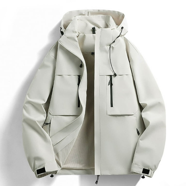 CFLVAEK Mens Rain Jacket Lightweight Waterproof Windbreaker Coat