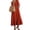 Orange, variant on Women's Textured Sweetheart Neck Short Sleeve Dress with Smocked Bodice and Tied Waist 80% Polyester 20% Cotton