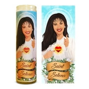 Saint Selena Quintanilla Pérez Celebrity Queen of Tejano Music Prayer Parody Candle - 8" White, Unscented, Glass