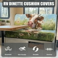 thumbnail image 4 of Kuiaobaty Cow Grass Daisy Flower Pattern Replacement RV Dinette Cushions Covers with Elastic Band RV Sofa Seat Slipcovers Couch Cushion Slipcovers Universal Fit Travel Trailer Couch, 4 of 7