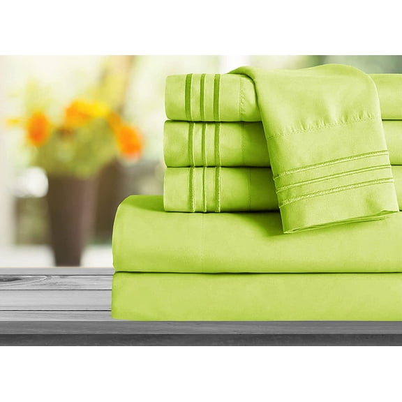 Mocassi 1800 Series Sheet Set 2 Pieces Pillowcases, Standard Size - Lime